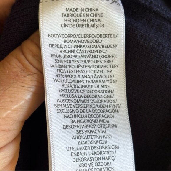 RLX Ralph Lauren Men’s Medium Blue 1/4 Zip Wool Blend Sweater Outdoor Pullover - Picture 10 of 12